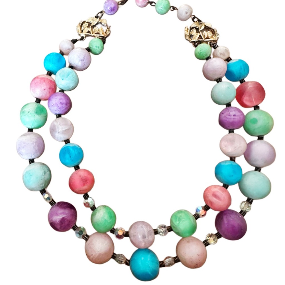 Vintage Multicolored Beaded Necklace
